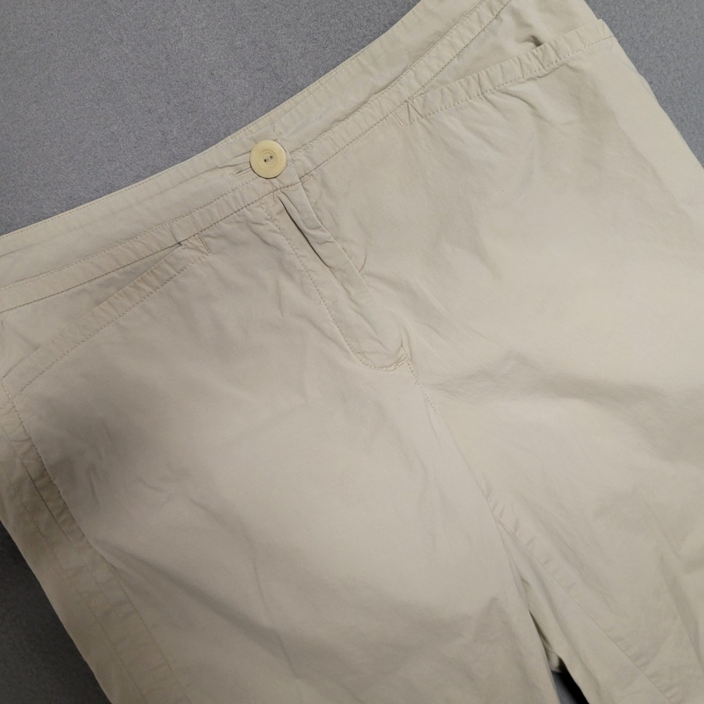 Eileen Fisher Womens Small Beige Cargo Capri Pants Cropped Lightweight Utility